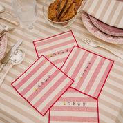 Barra napkin with flower embroidery