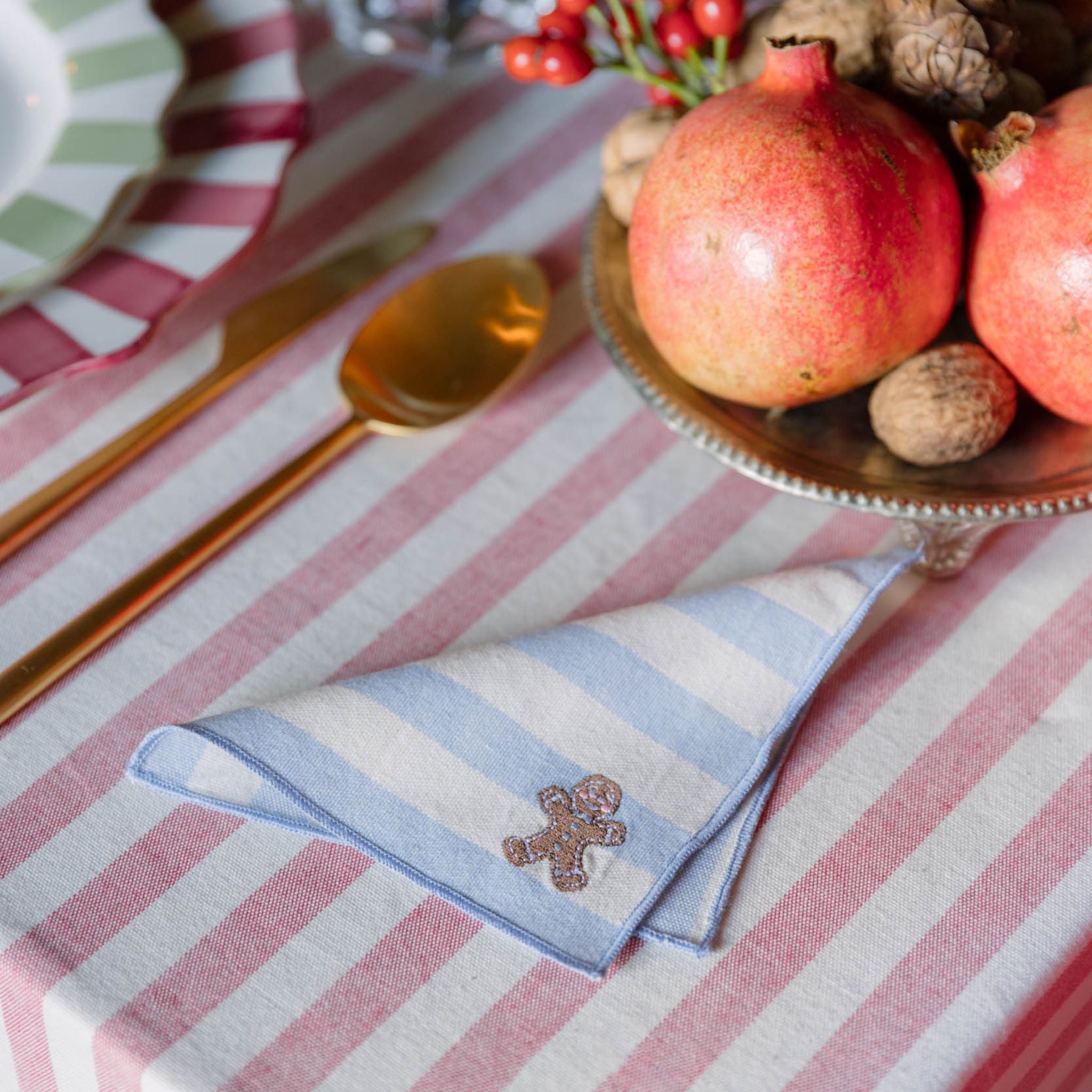 Guardanapo Barra com bordado de Natal