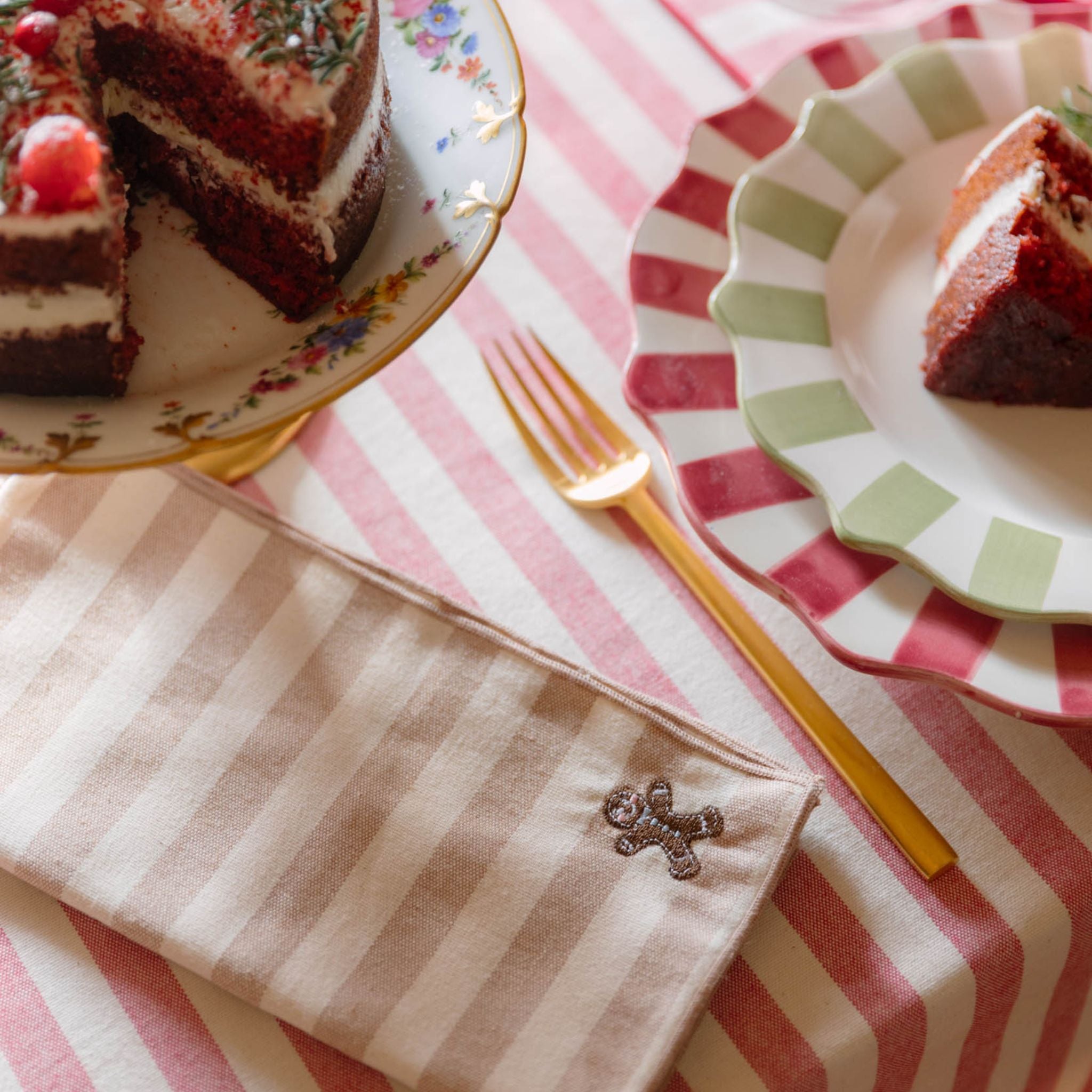 Guardanapo Barra com bordado de Natal