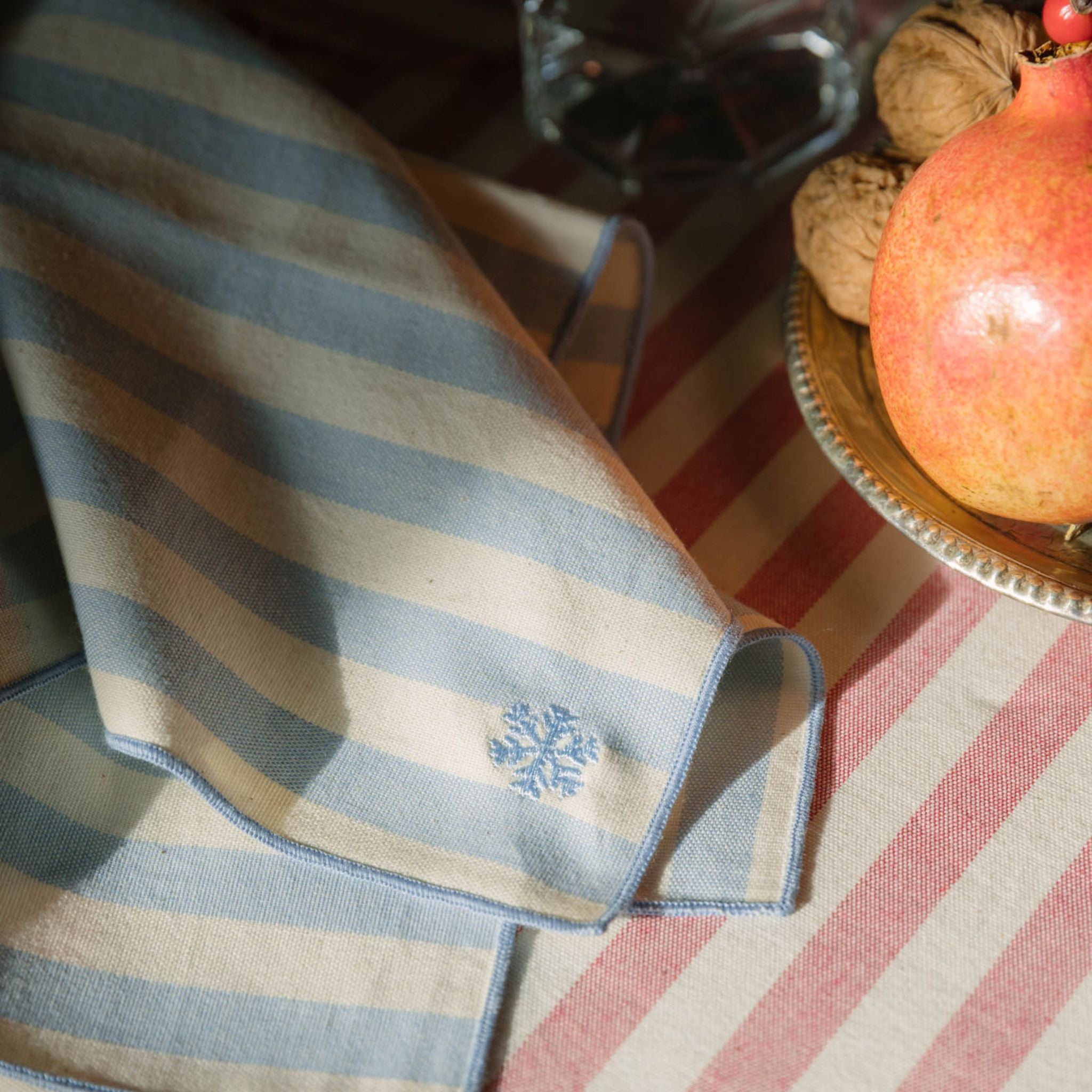 Guardanapo Barra com bordado de Natal