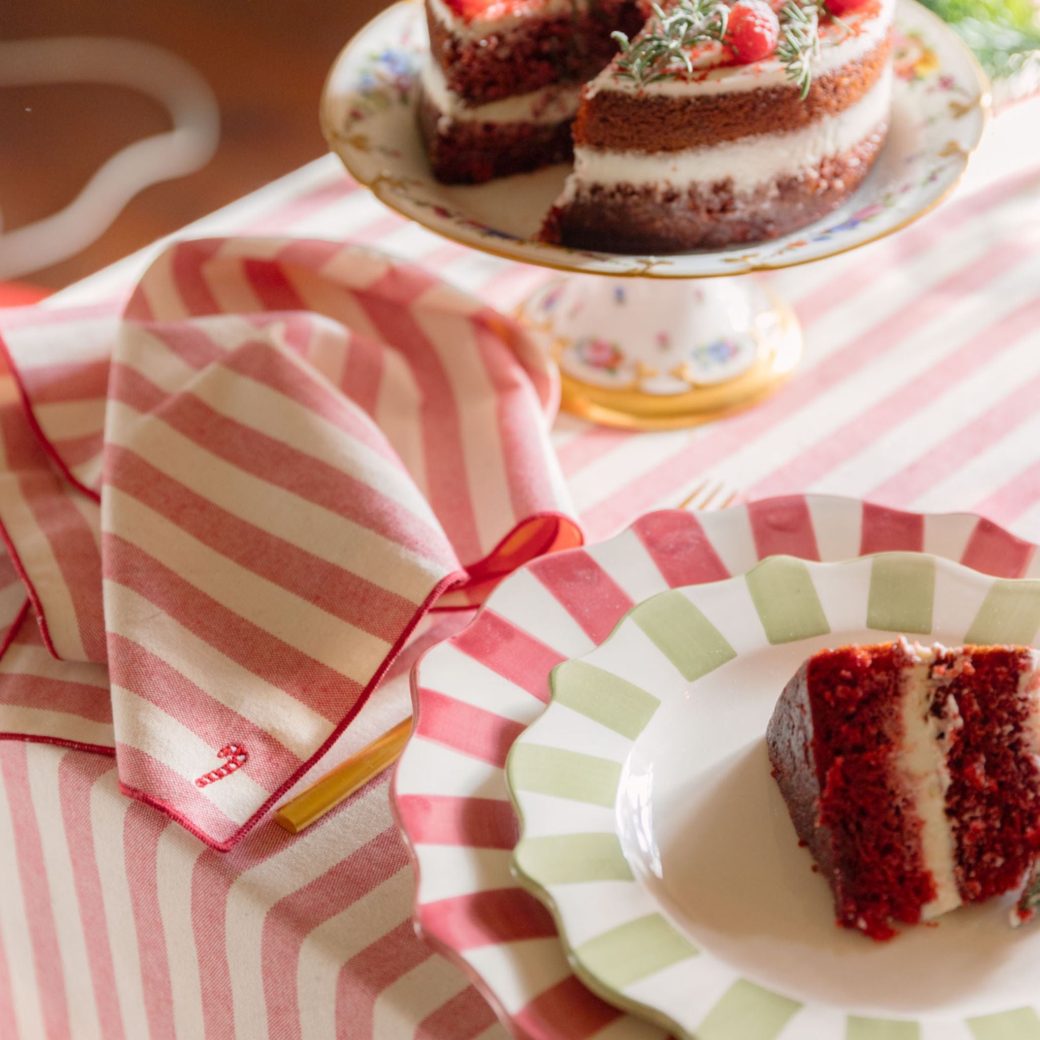 Guardanapo Barra com bordado de Natal