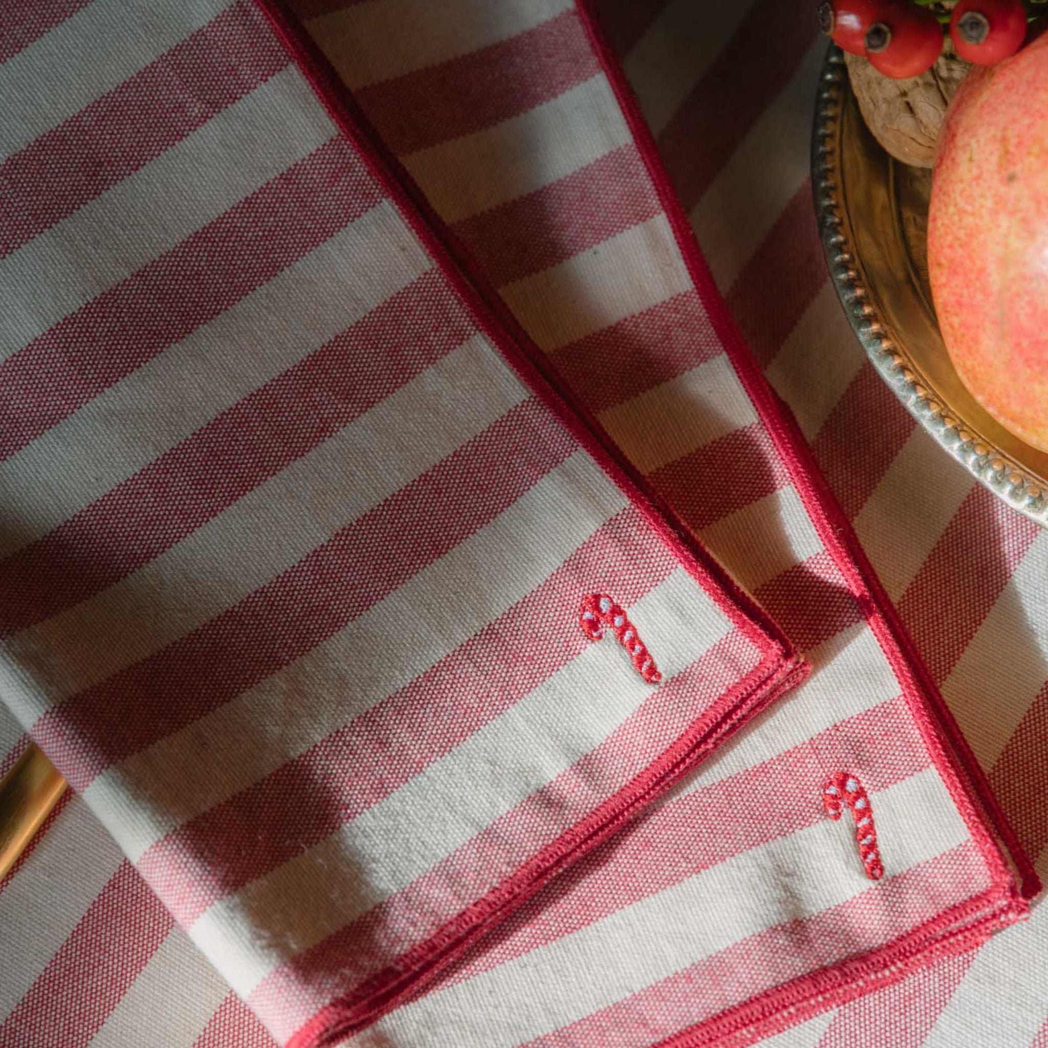 Guardanapo Barra com bordado de Natal