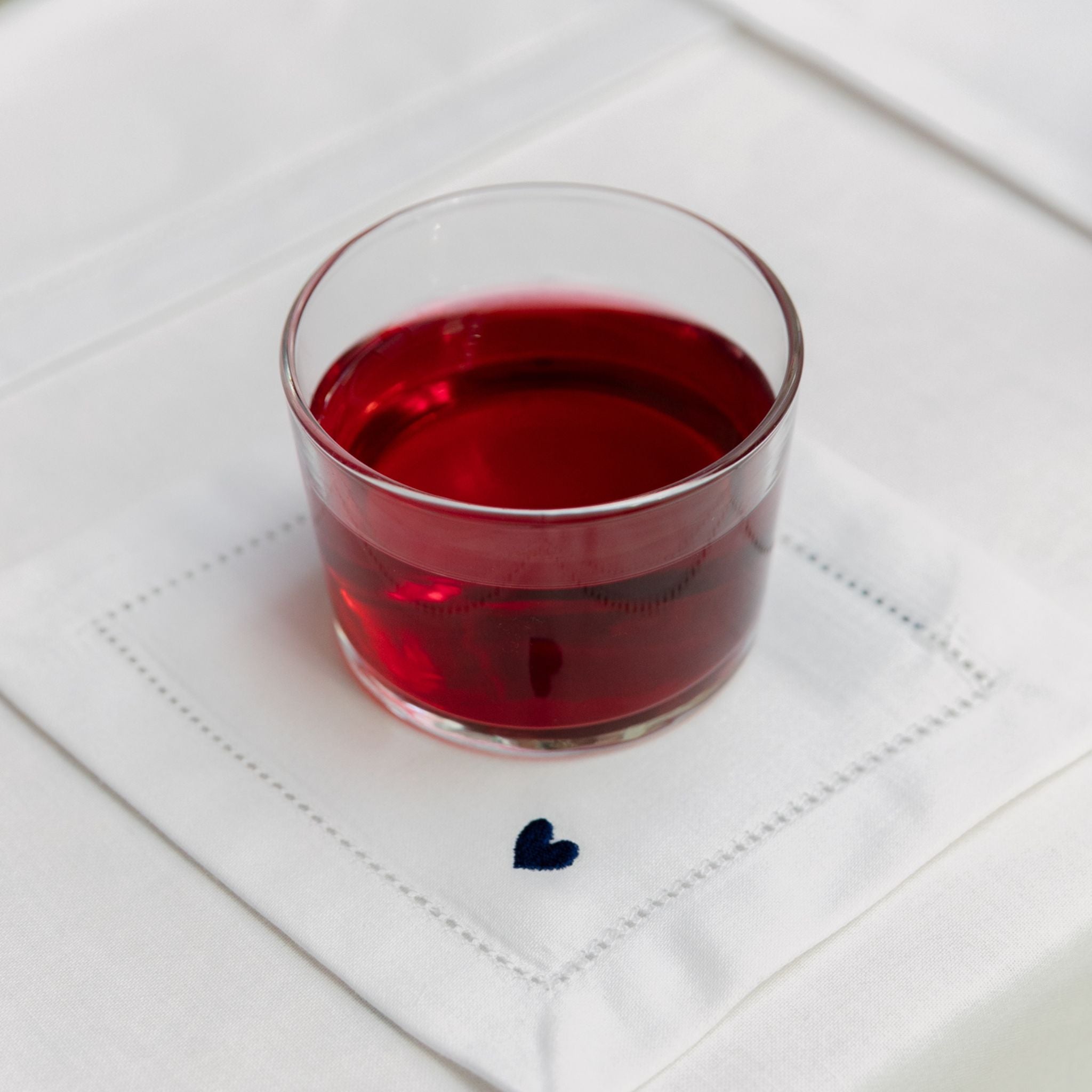 Guardanapos Mafra algodão com bordados de coração