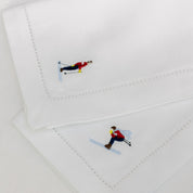 Mafra cotton napkins with retro skiers