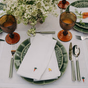 Guardanapos e individuais Mafra linho com bordado de Páscoa