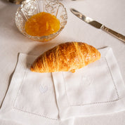 Guardanapos Mafra linho com bordados de coração