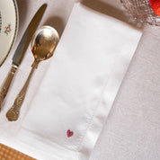 Guardanapos Mafra linho com bordados de coração