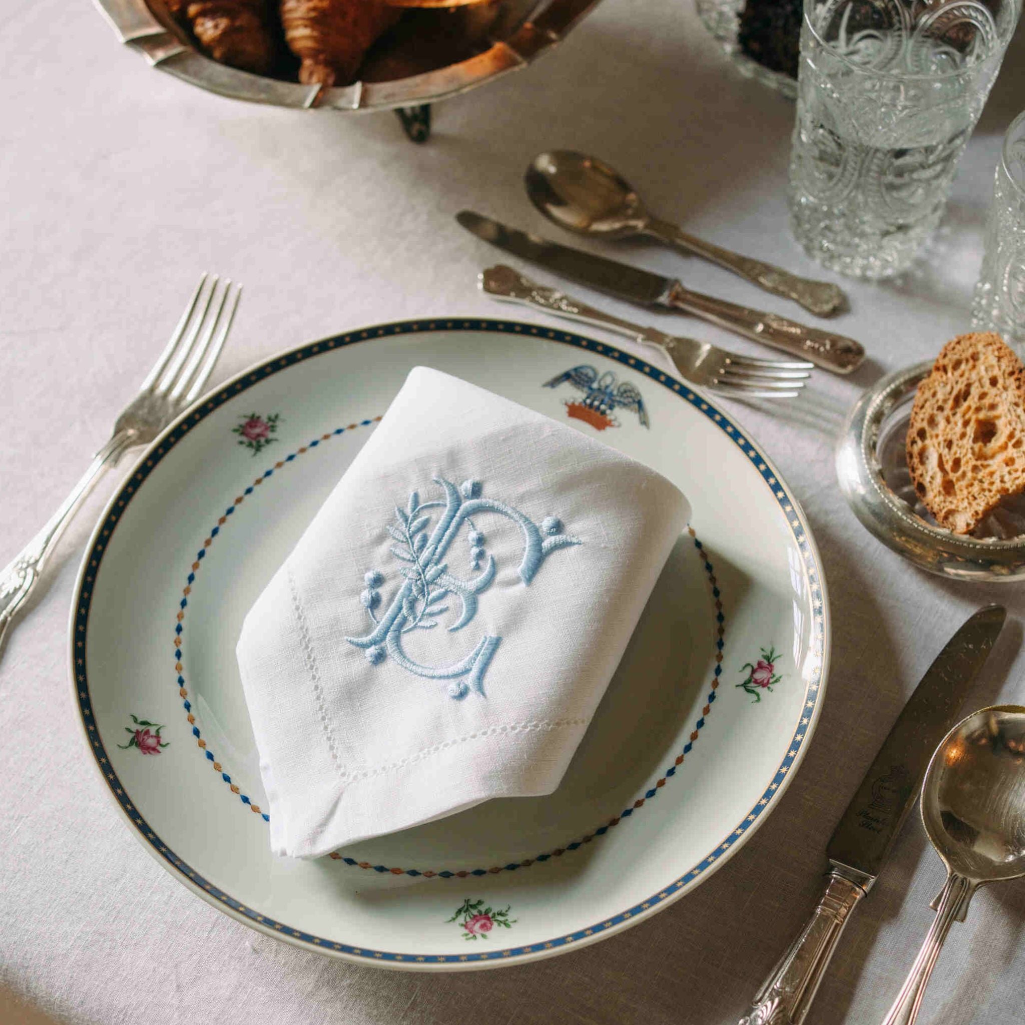 Guardanapos Mafra linho com letra bordada (Pack de 2)