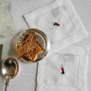 Mafra linen napkin with retro sportsmen