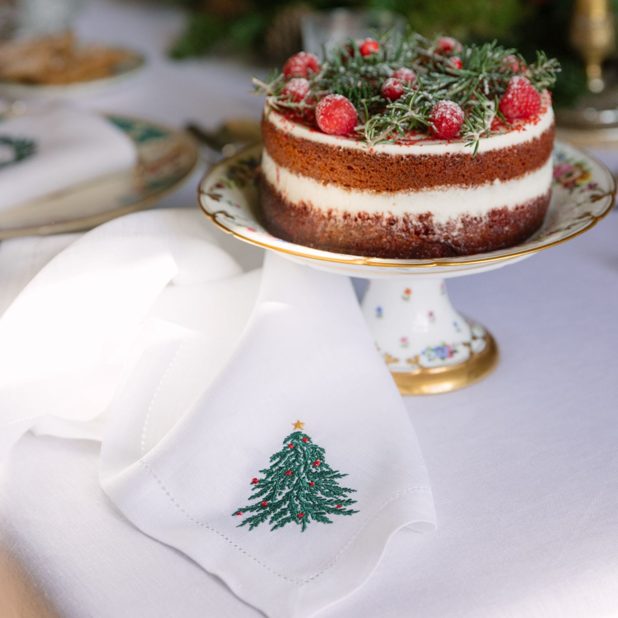 Roupa de mesa Mafra com bordados de Natal