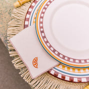 Ecru Nazaré napkins with fruit embroidery