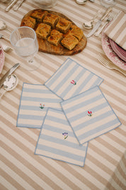 Barra napkin with flower embroidery