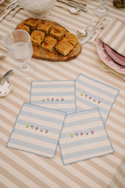 Barra napkin with flower embroidery
