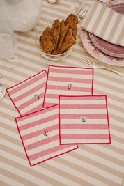 Barra napkin with flower embroidery