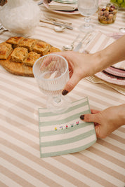 Barra napkin with flower embroidery