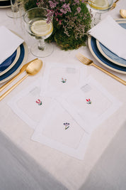 Servilletas y individuales Mafra con bordado de flores