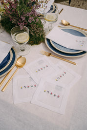 Servilletas y individuales Mafra con bordado de flores