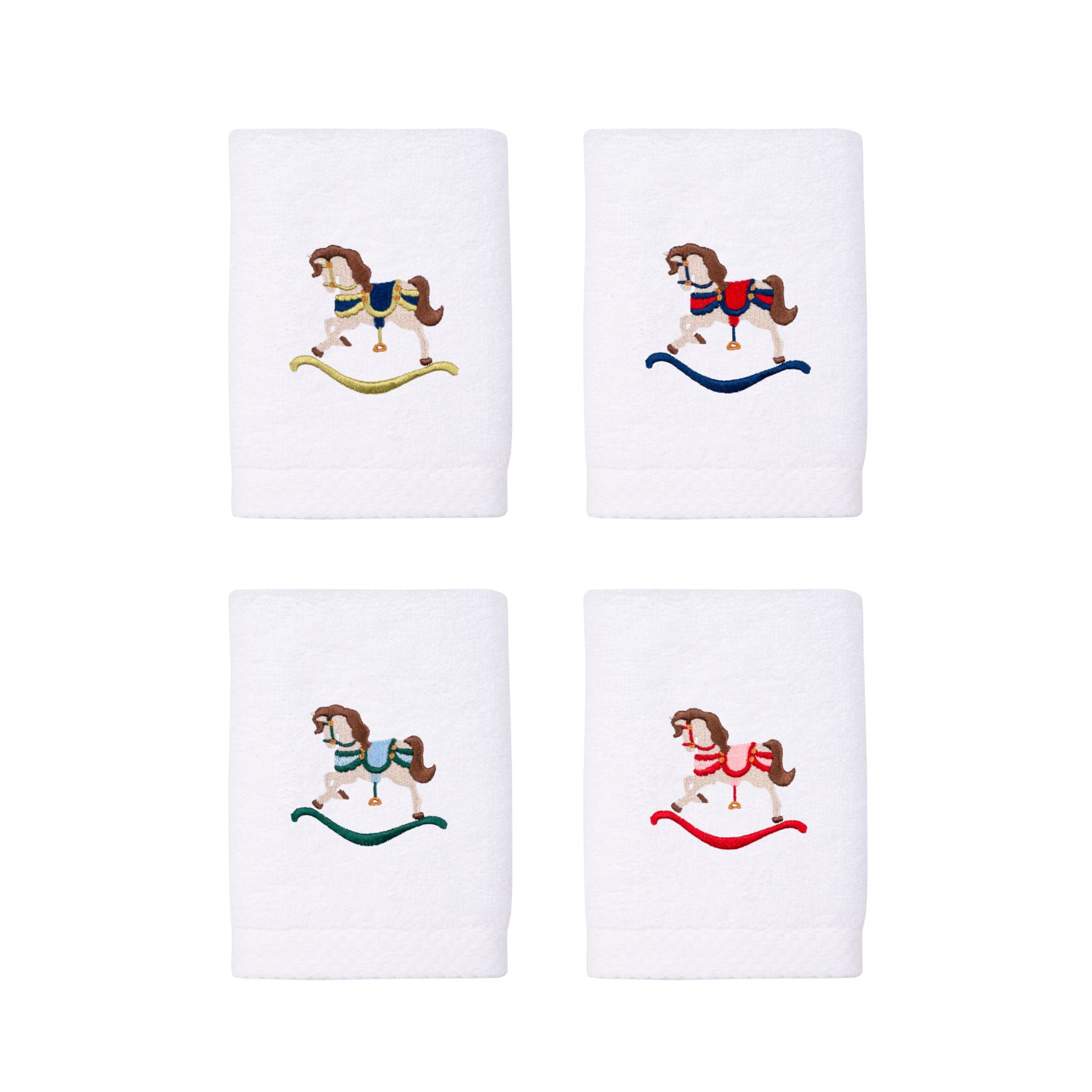 Toalhete com bordado de cavalos