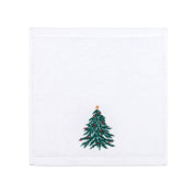 Toalhete com bordado de árvore e coroa de Natal
