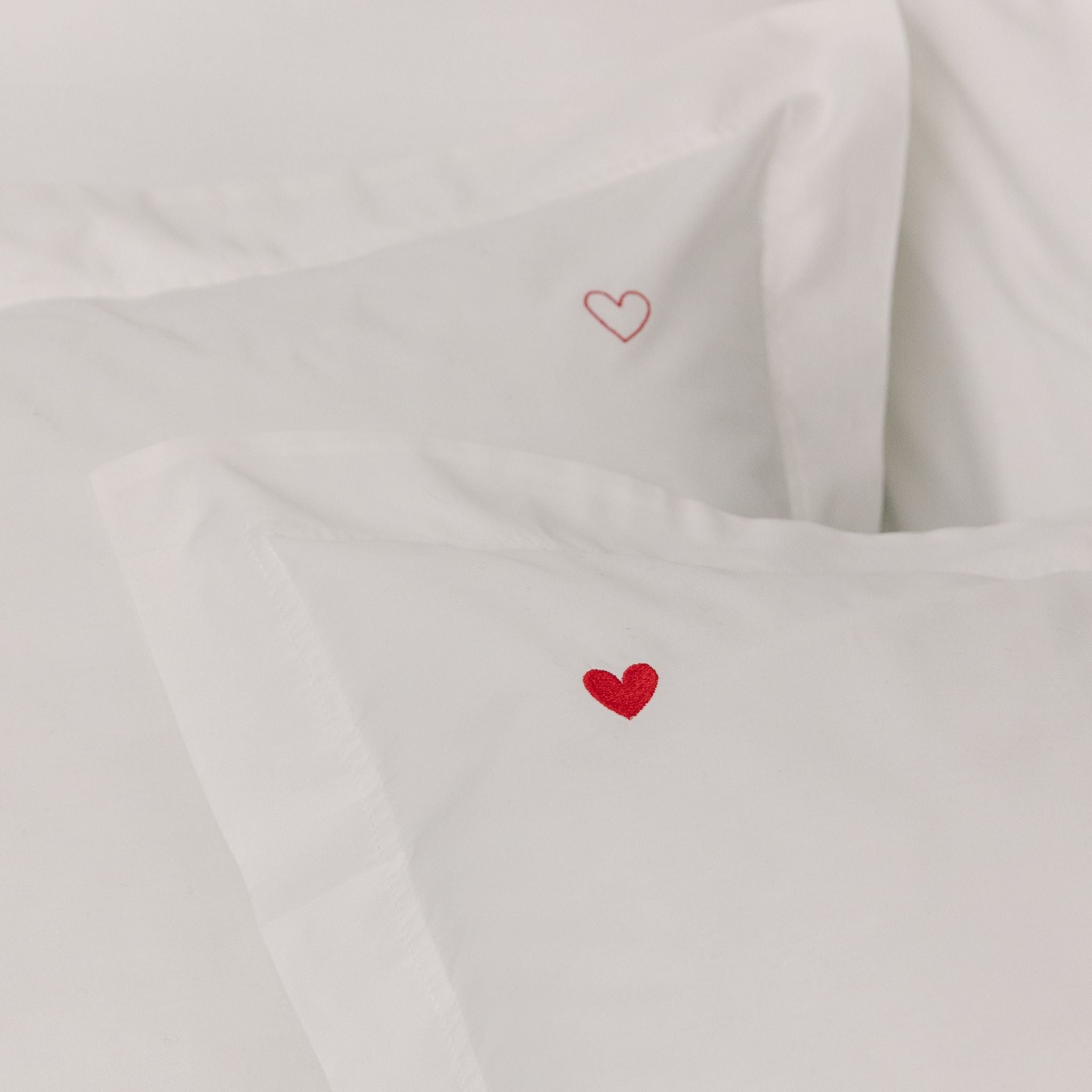 Porto Percale 400 TC pillowcases with embroidered hearts - Torres Novas
