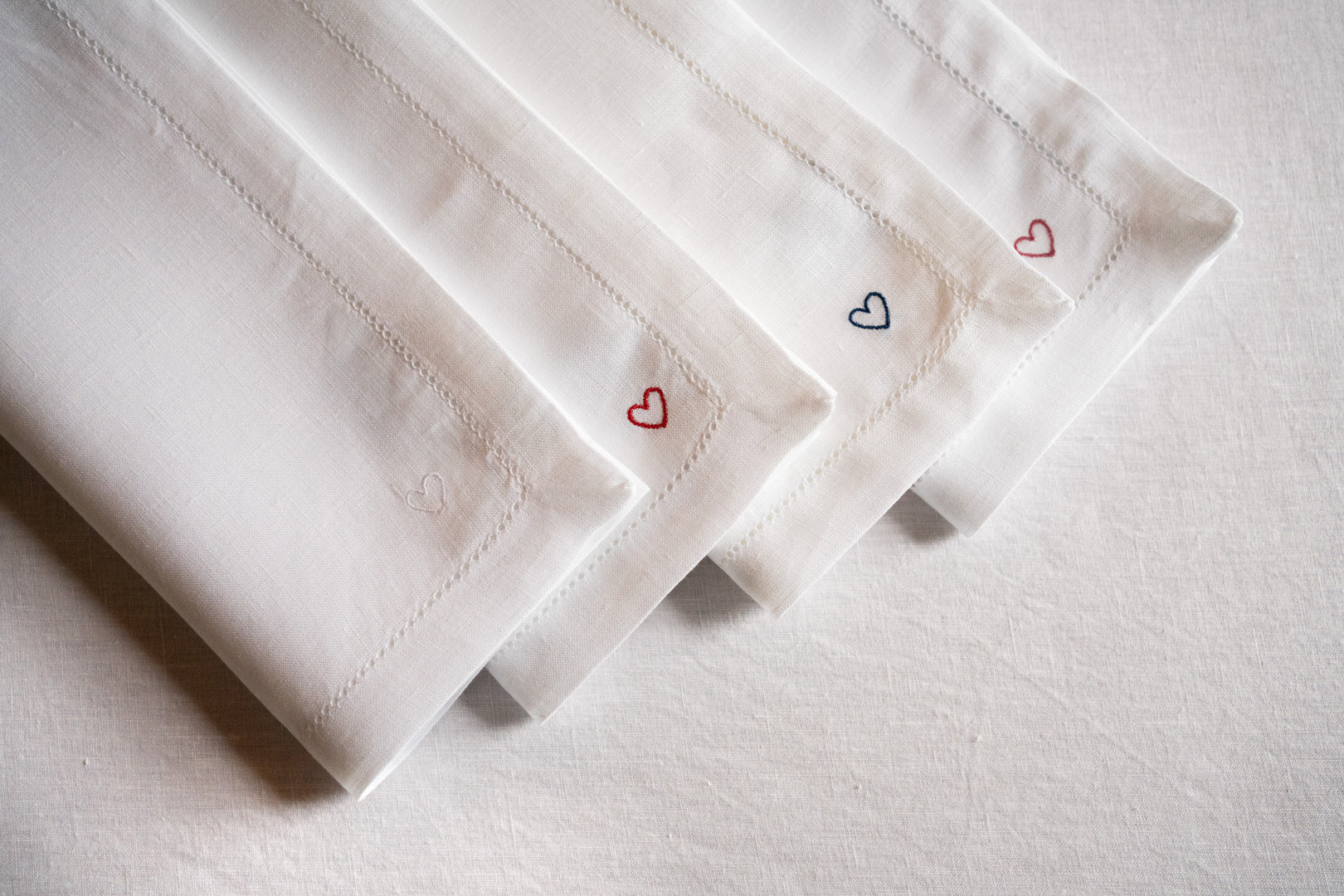 Servilletas Mafra con bordado de corazón