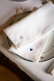 Servilletas Mafra con bordado de corazón
