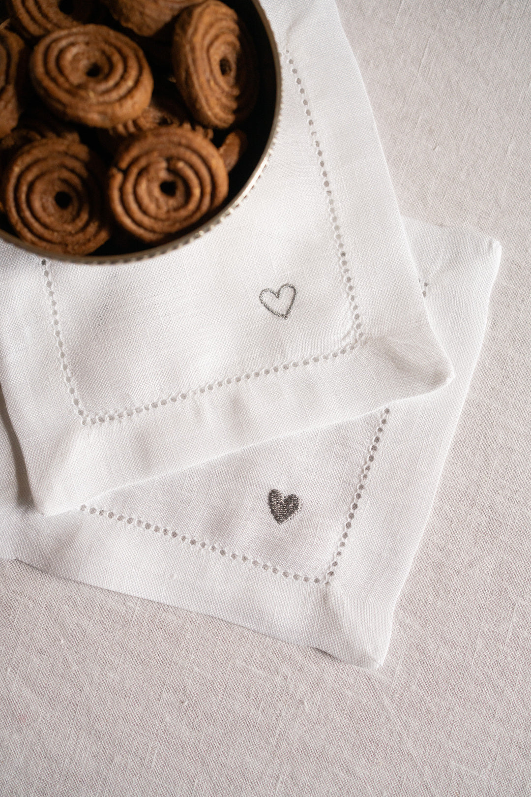 Servilletas Mafra con bordado de corazón