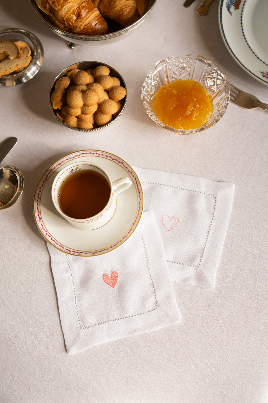 Servilletas Mafra con bordado de corazón