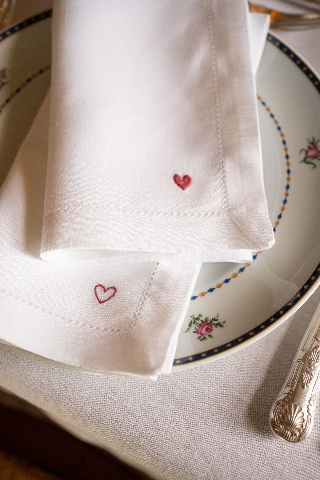 Servilletas Mafra con bordado de corazón