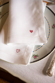 Servilletas Mafra con bordado de corazón