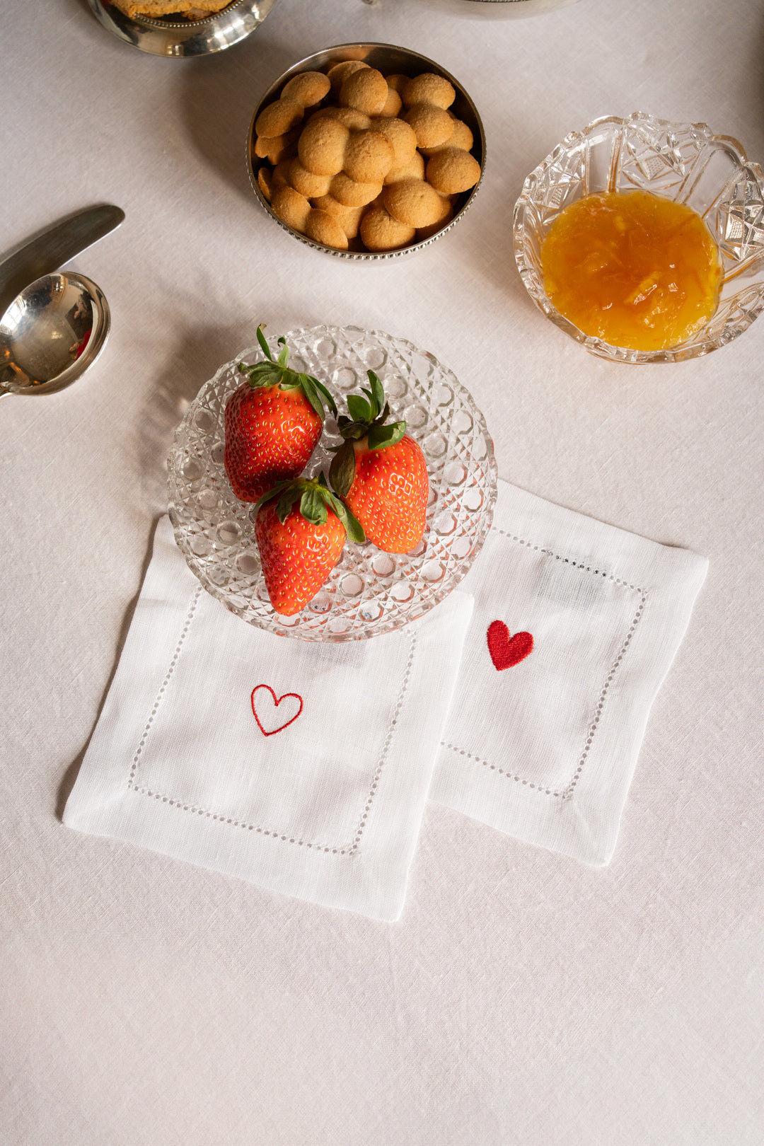 Servilletas Mafra con bordado de corazón