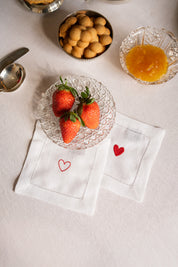 Servilletas Mafra con bordado de corazón