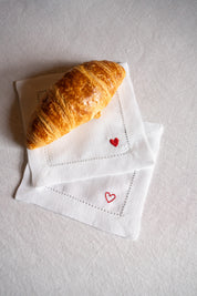 Servilletas Mafra con bordado de corazón