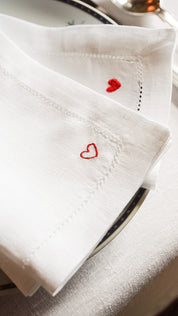 Servilletas Mafra con bordado de corazón