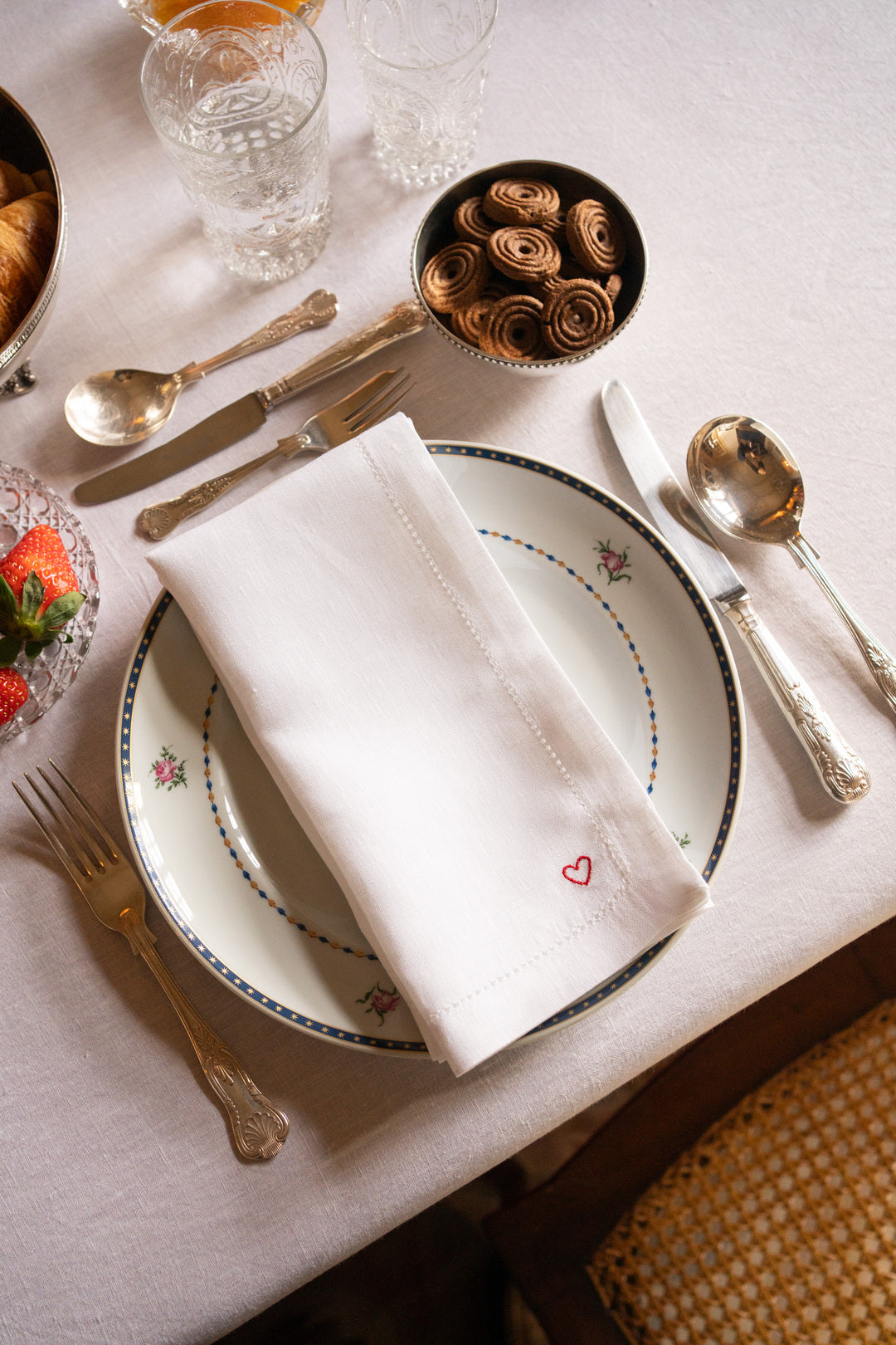 Servilletas Mafra con bordado de corazón