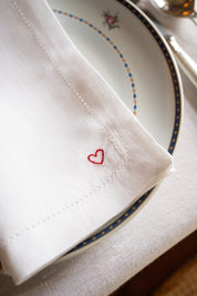 Servilletas Mafra con bordado de corazón