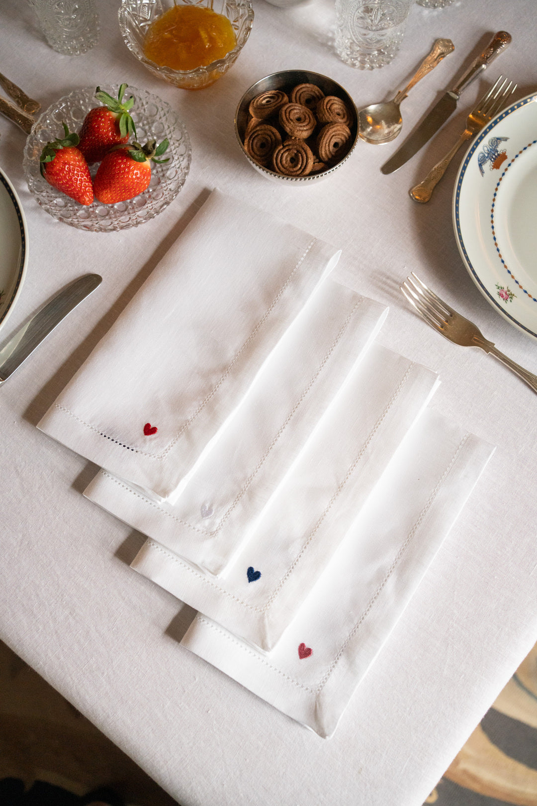 Servilletas Mafra con bordado de corazón