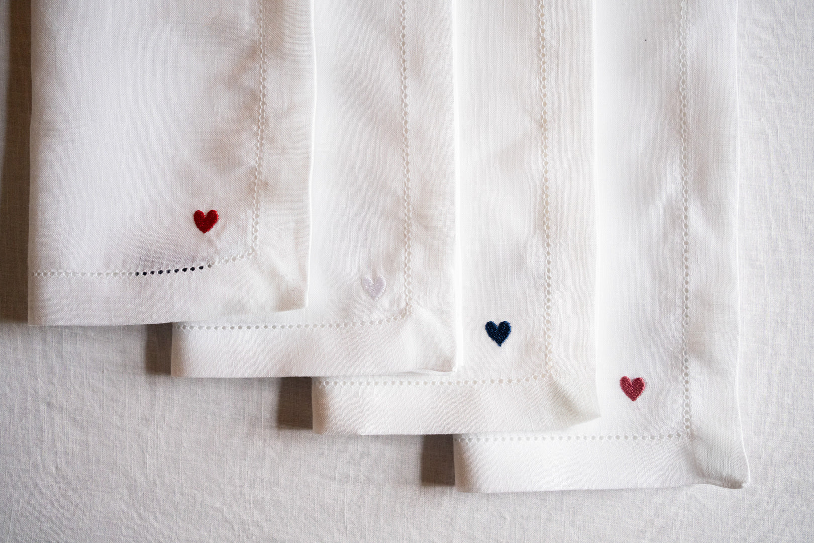 Servilletas Mafra con bordado de corazón