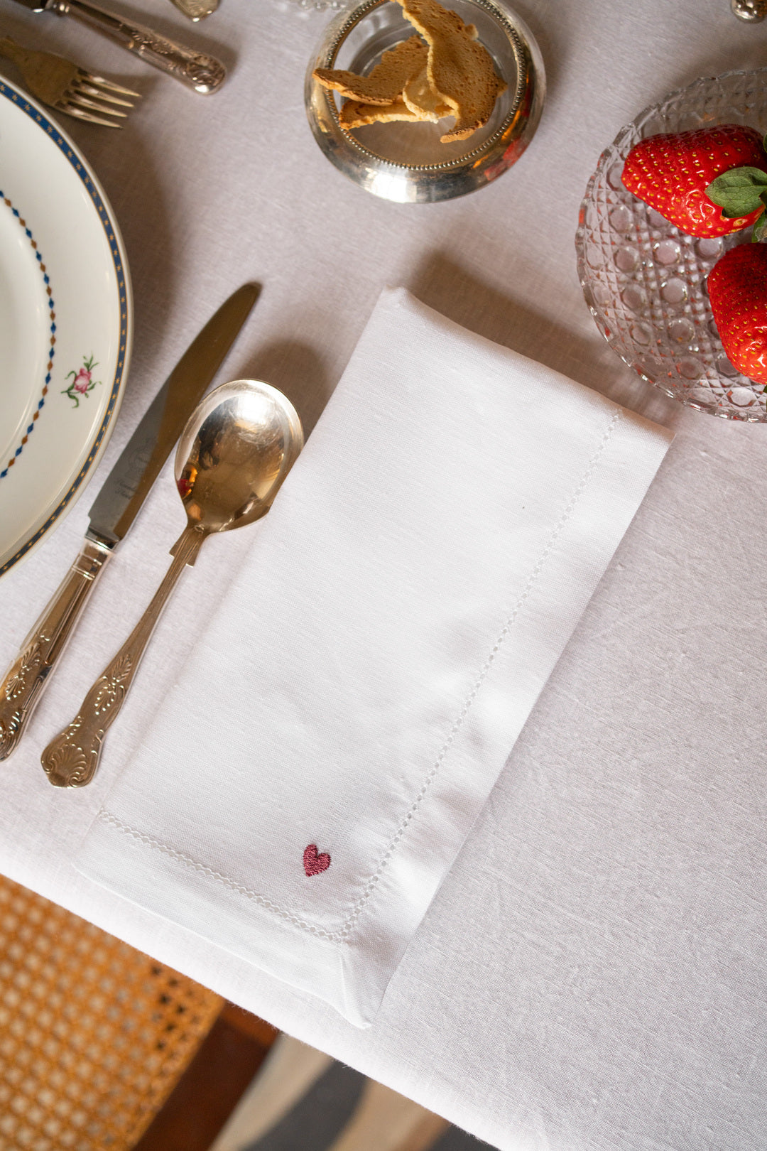 Servilletas Mafra con bordado de corazón