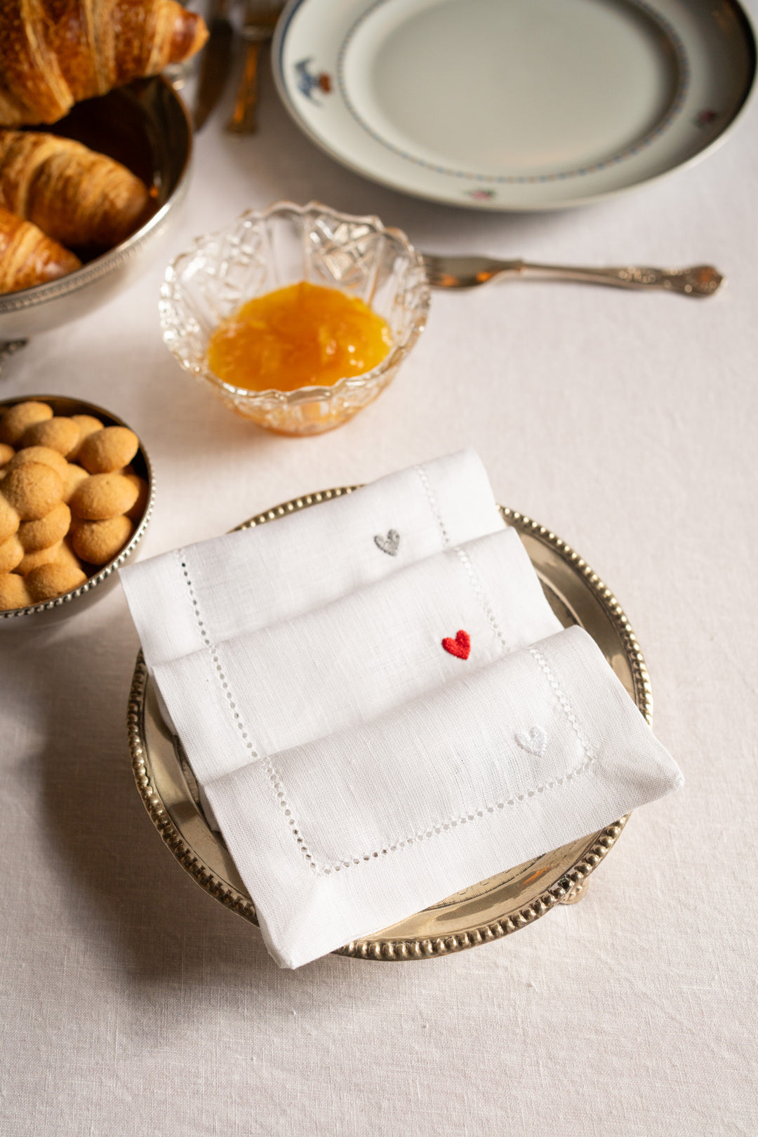 Servilletas Mafra con bordado de corazón