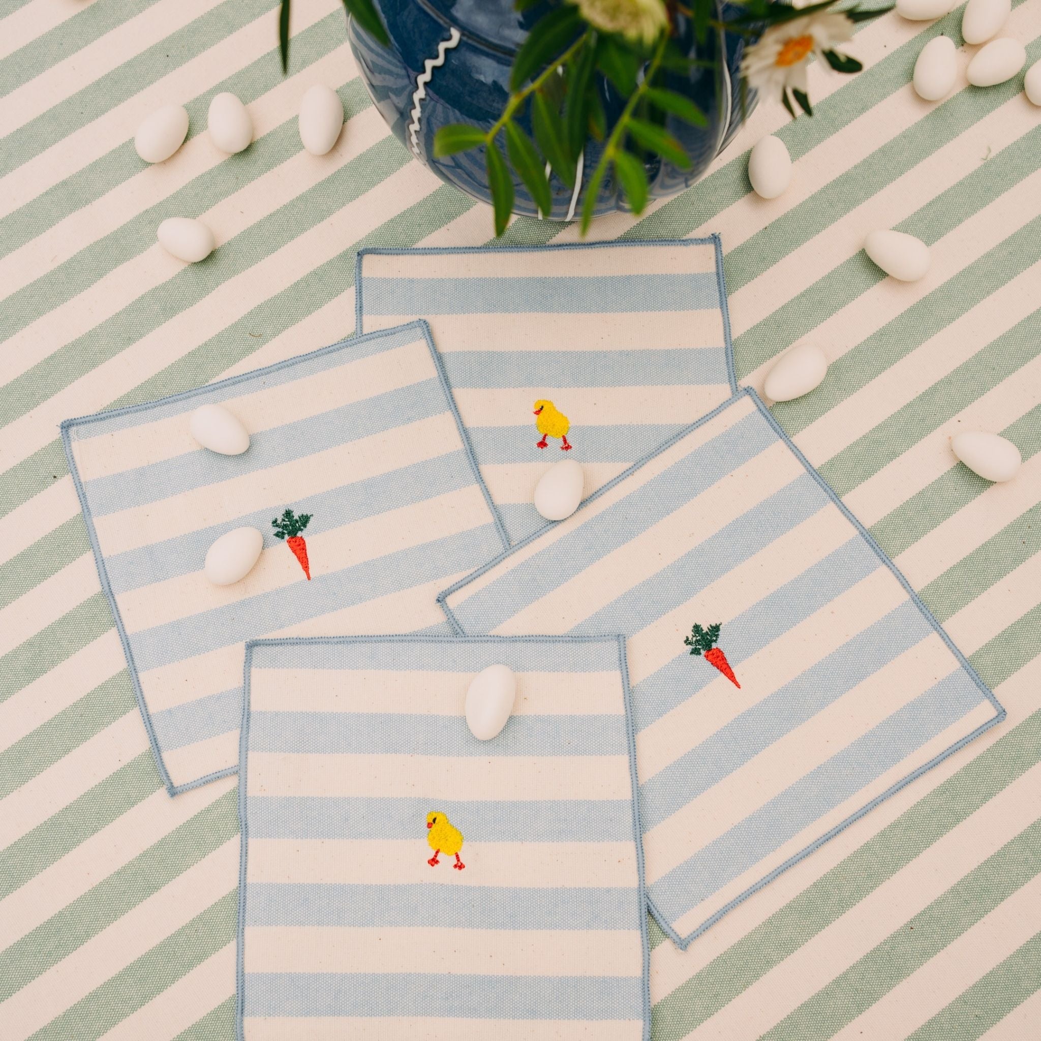 Servilletas Barra con bordados de Pascua 