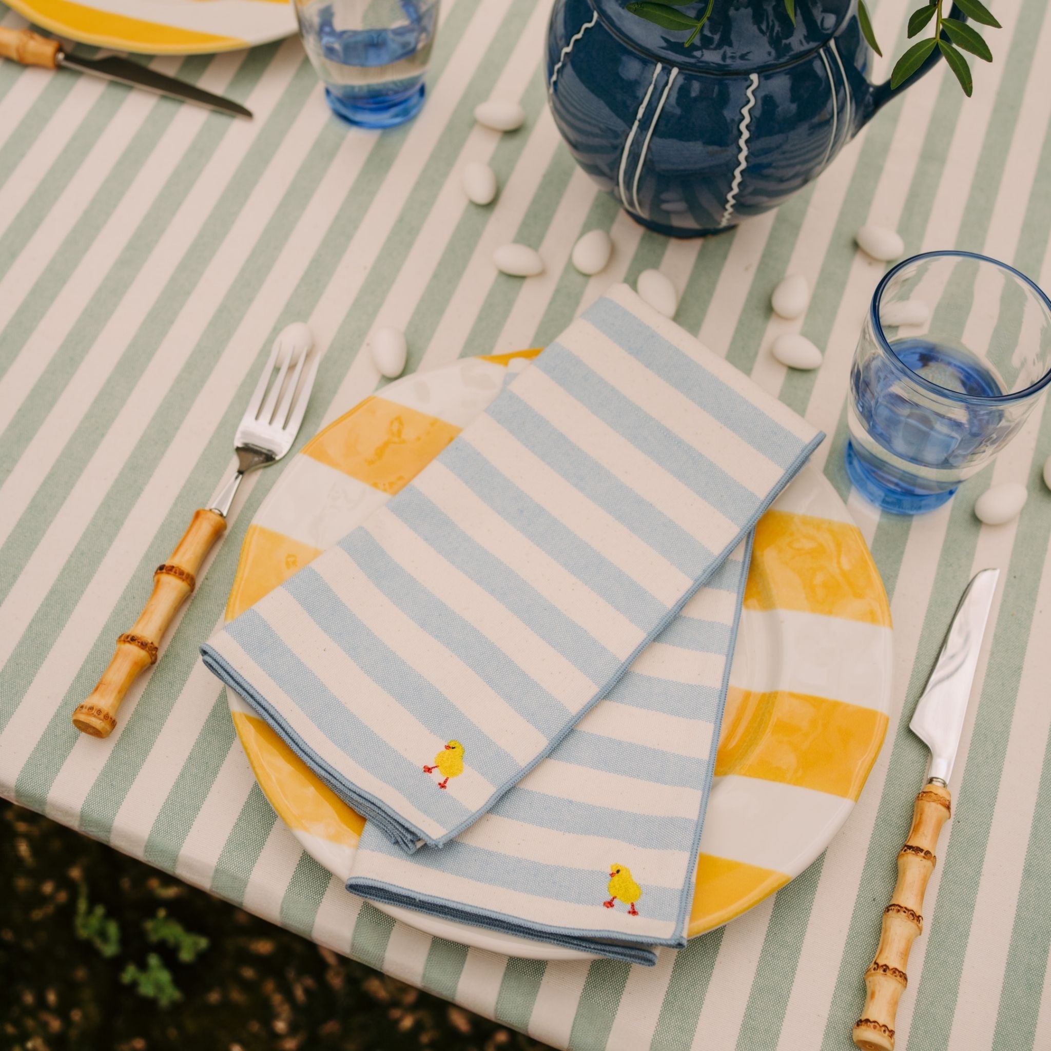 Servilletas Barra con bordados de Pascua 