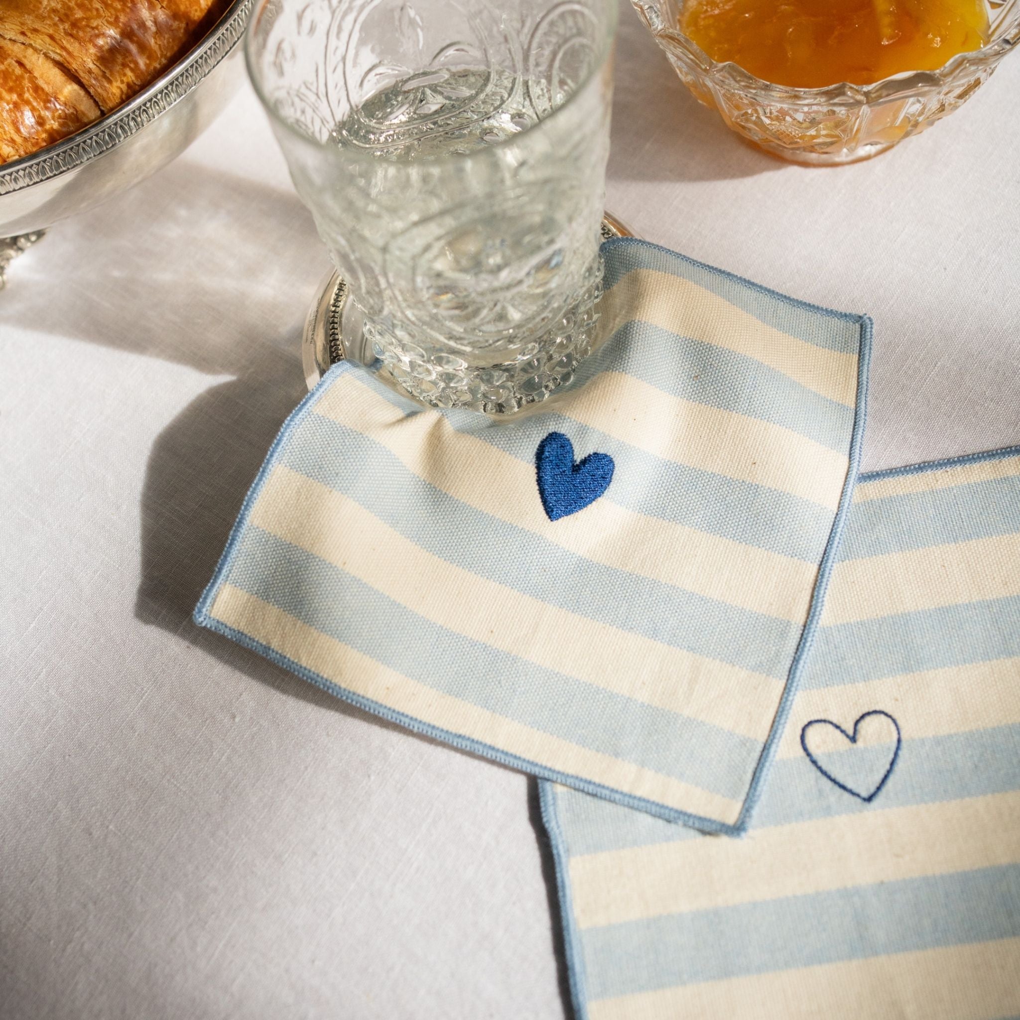 Servilletas Barra con bordado de corazón