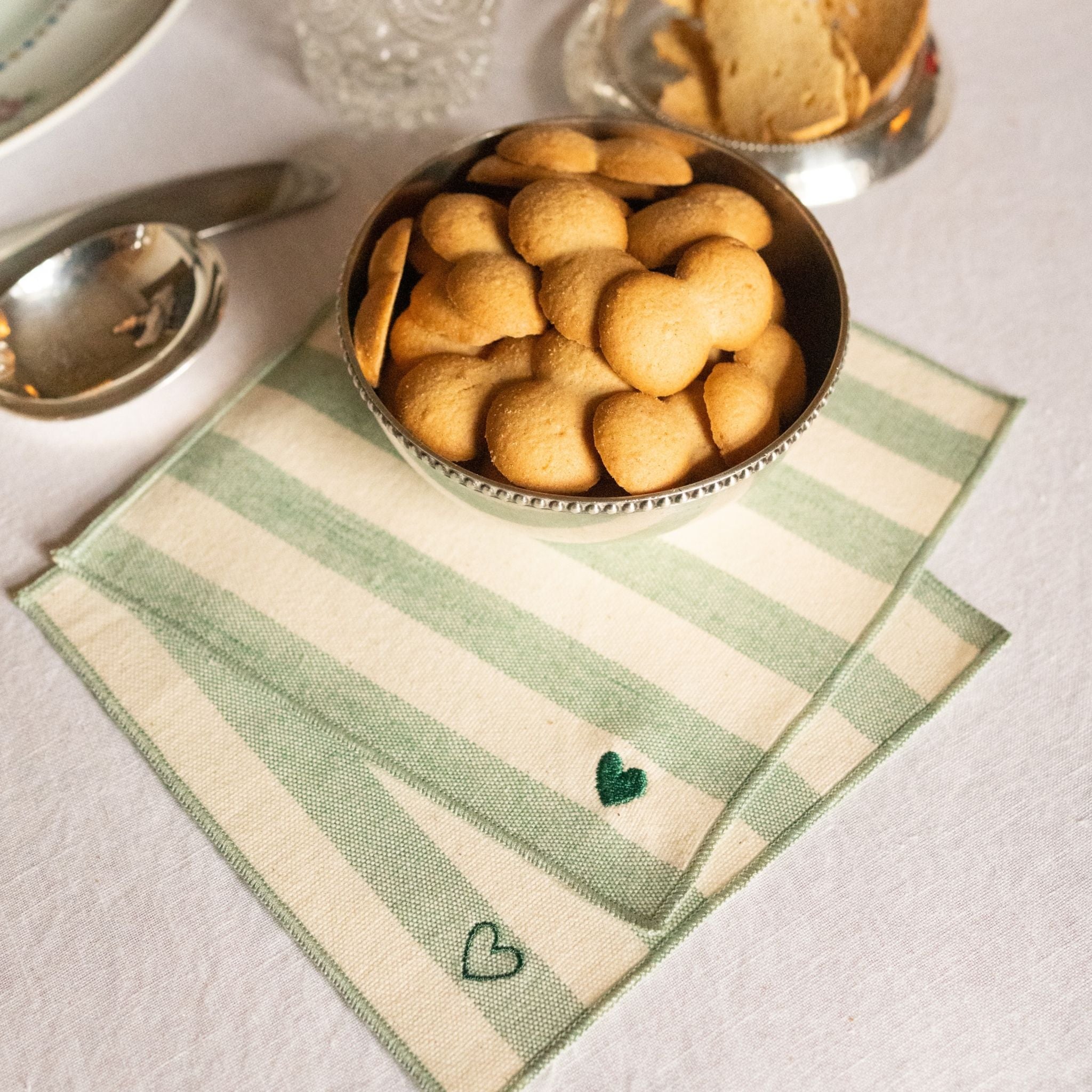 Servilletas Barra con bordado de corazón