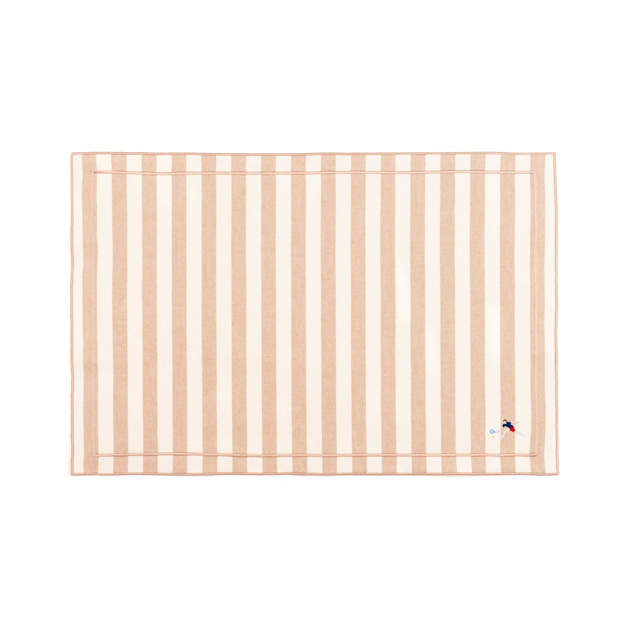 Barra cotton table linen with embroidered retro sports motifs - Torres Novas