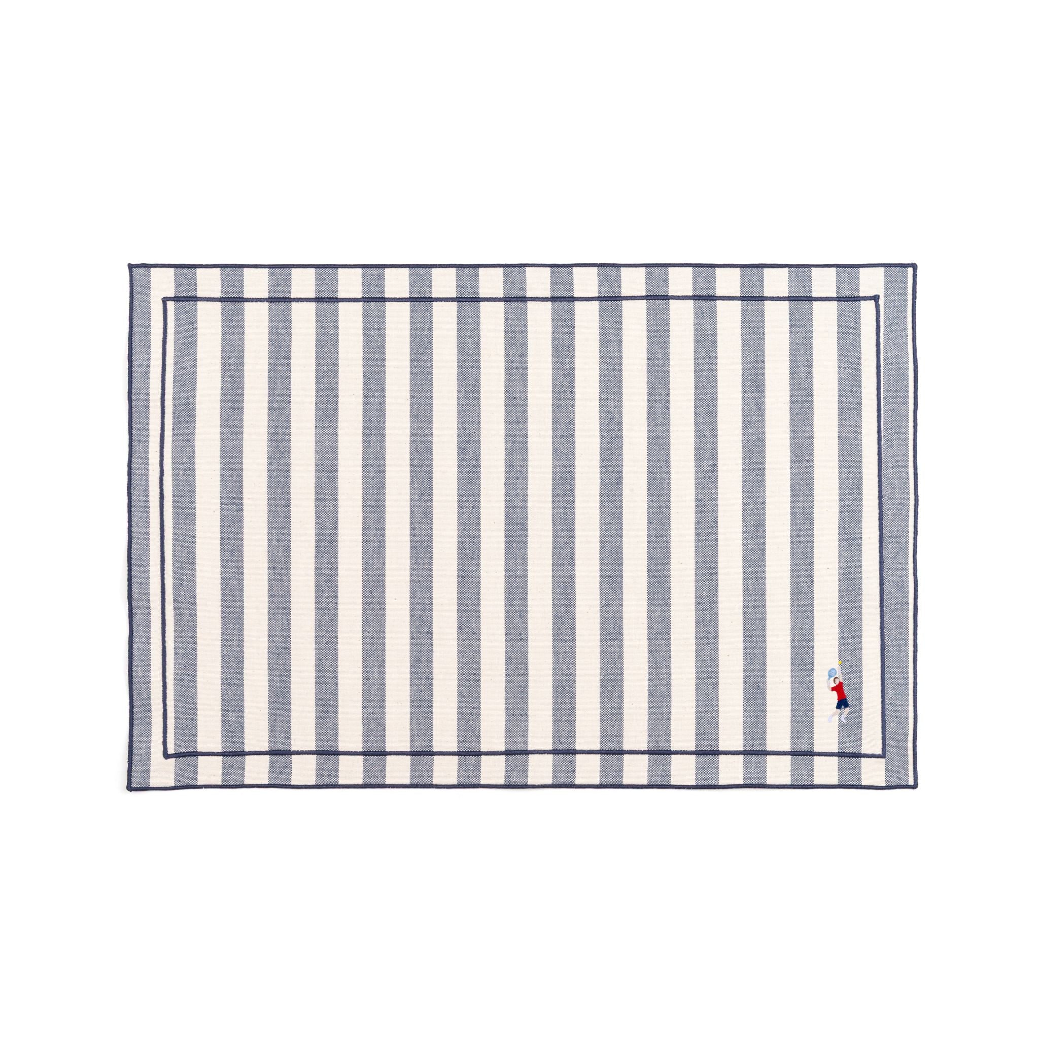 Barra cotton table linen with embroidered retro sports motifs - Torres Novas