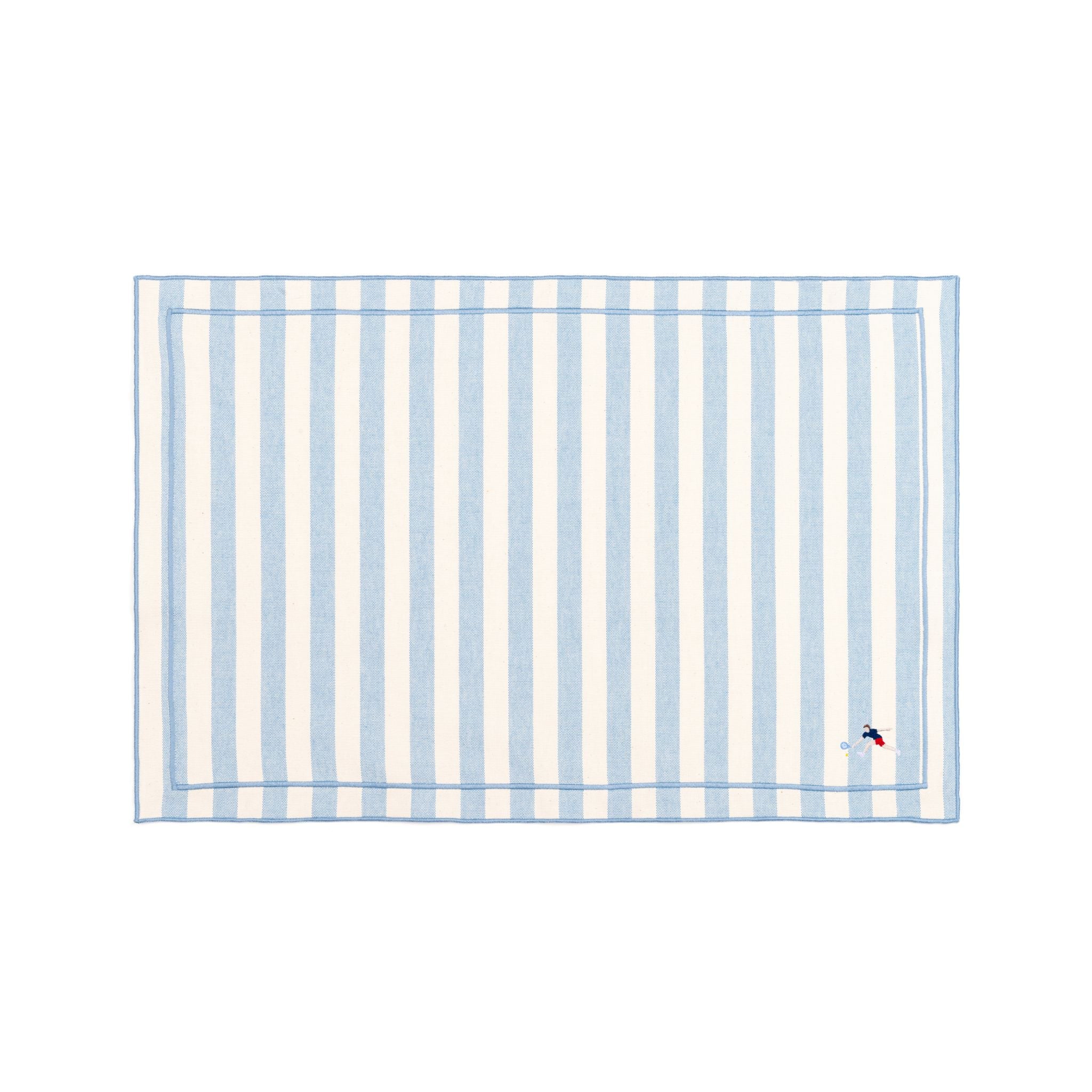 Barra cotton table linen with embroidered retro sports motifs - Torres Novas