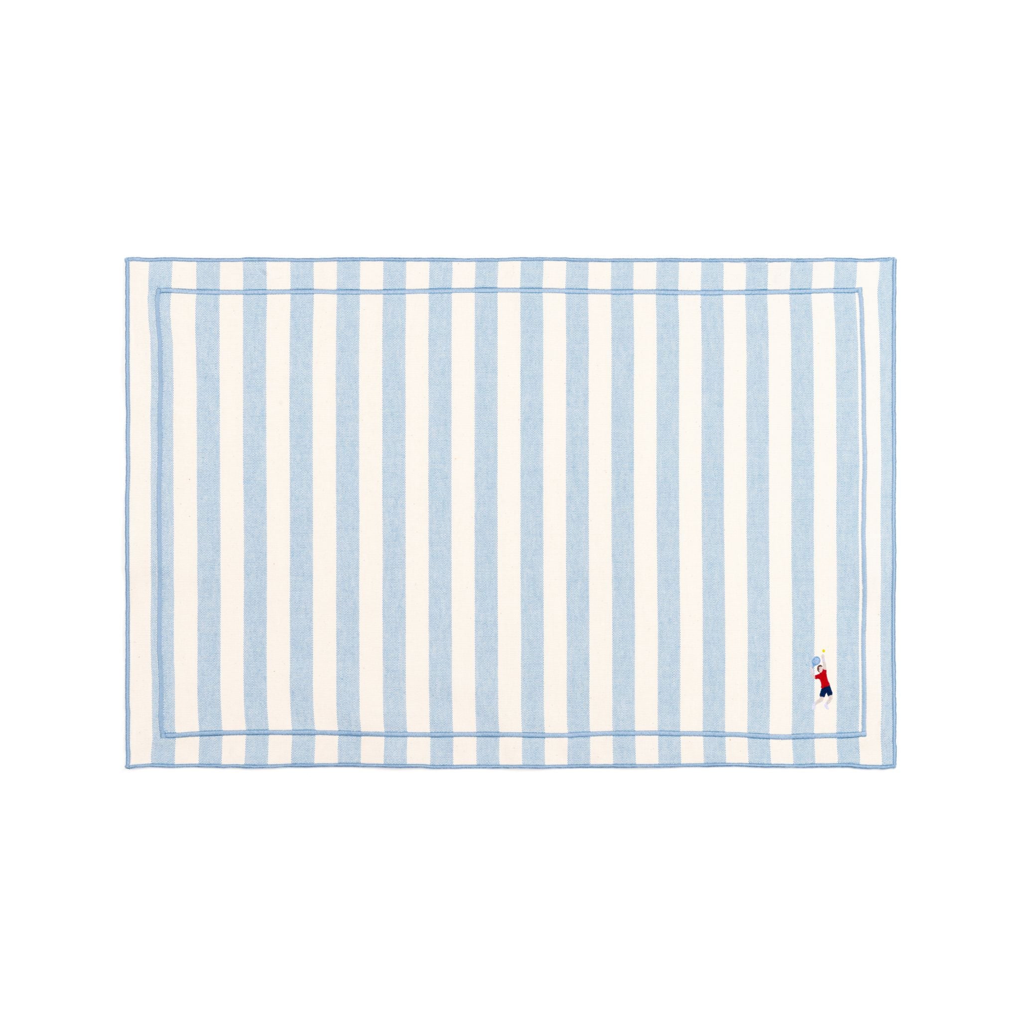 Barra cotton table linen with embroidered retro sports motifs - Torres Novas