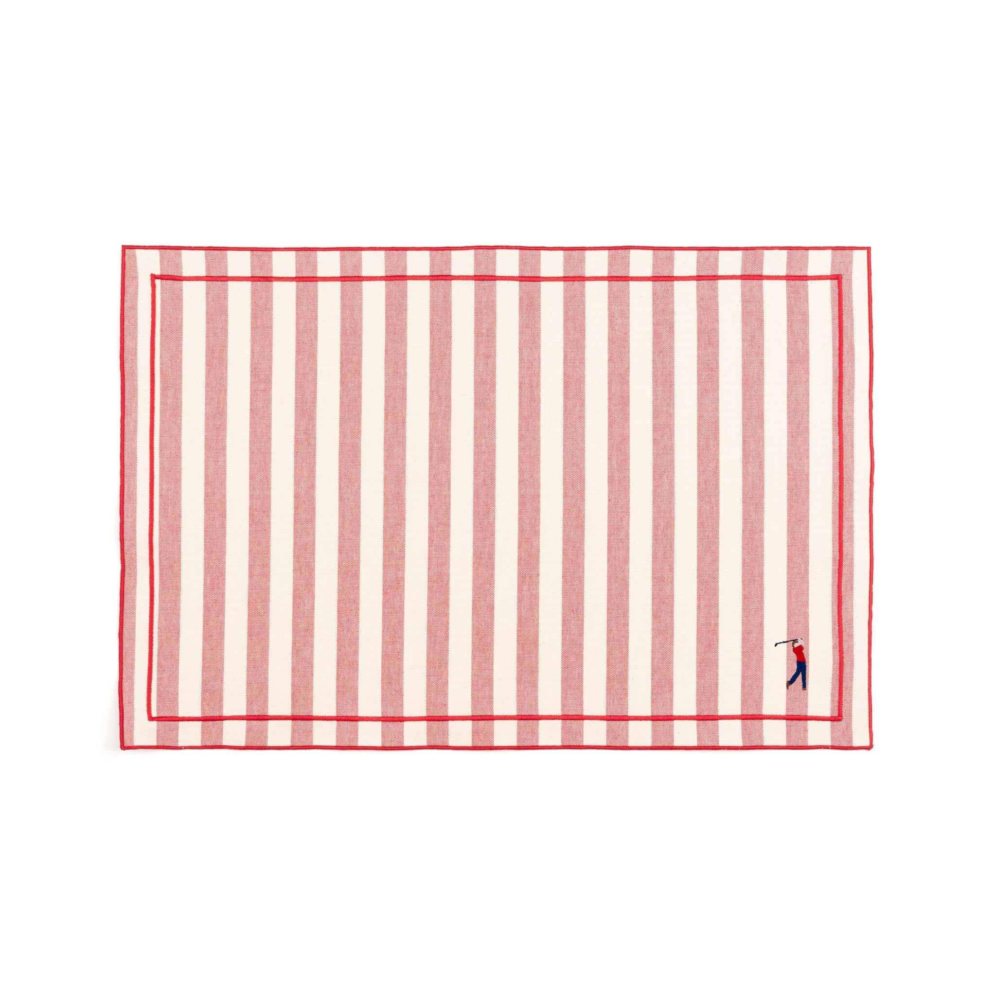 Barra cotton table linen with embroidered retro sports motifs - Torres Novas