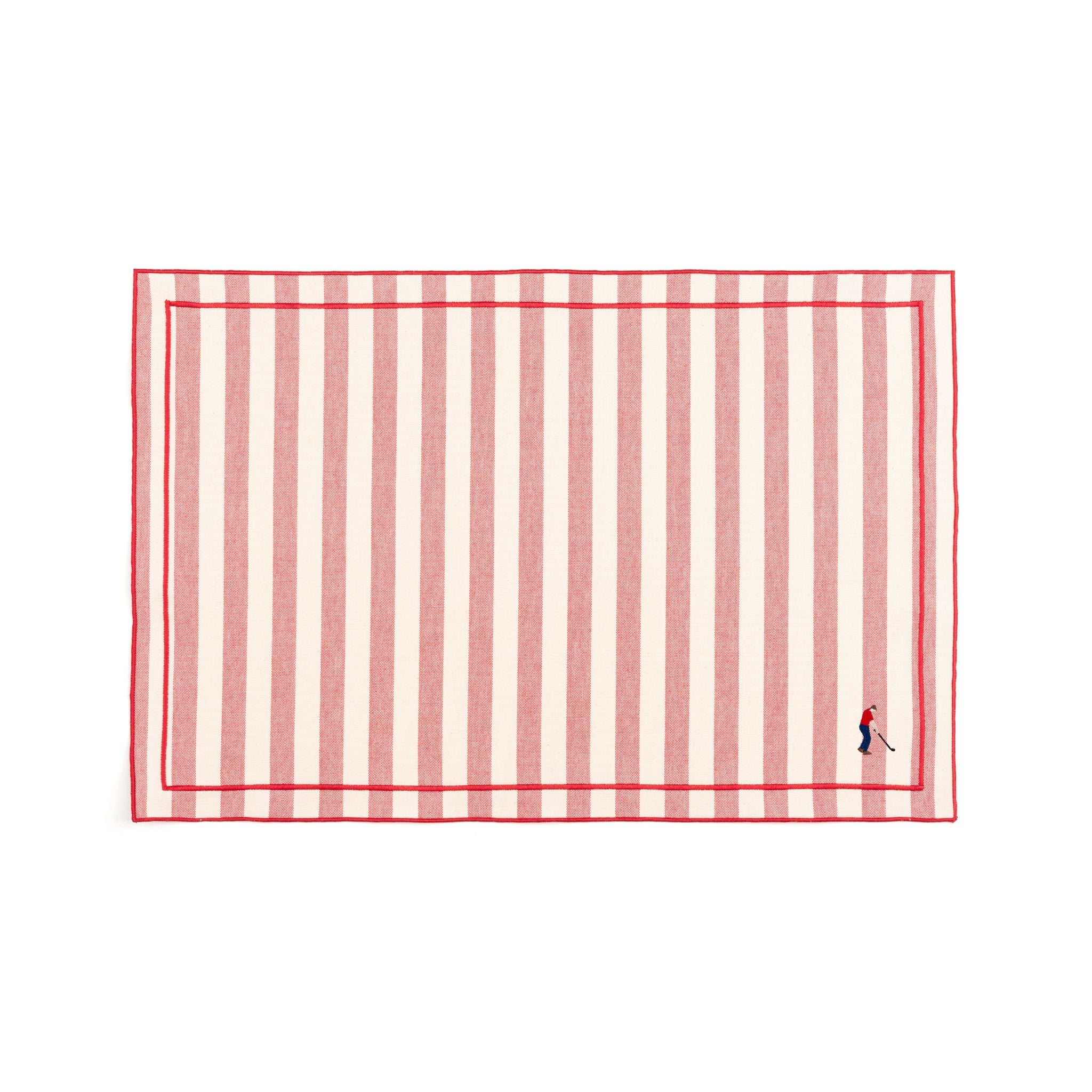 Barra cotton table linen with embroidered retro sports motifs - Torres Novas
